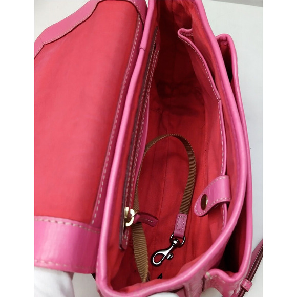 Dooney & Bourke Pink Leather DB Embossed Buckle Flap Crossbody Bag - Picture 9 of 16